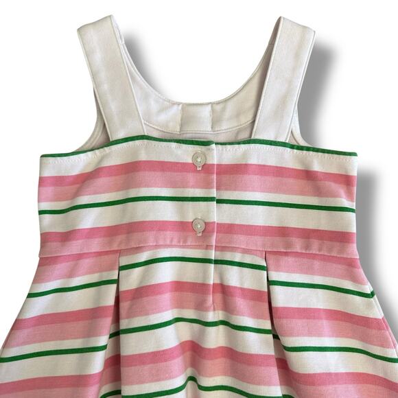 Janie & Jack Baby Dress 12–18 M Pink Stripe Bow Fit & Flare Classic Preppy Style - Picture 5 of 8
